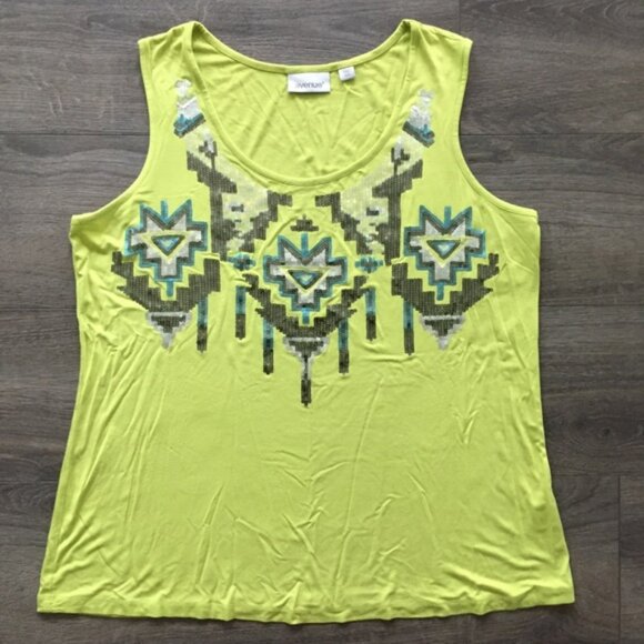 Bundle Of Avenue Tank Tops - Lot of 2 Tank Tops Size 18/20 Green & Purple - Picture 1 of 14